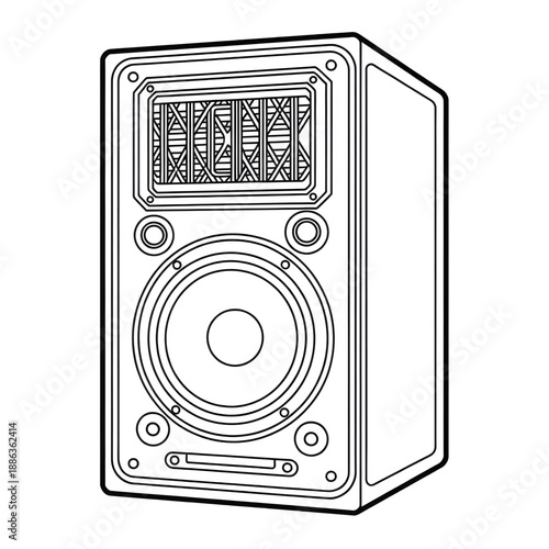 speaker isolated on white background coloring page 