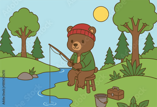 cute animal illustration vector