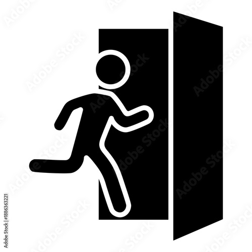 Emergency Exit Glyph Icon