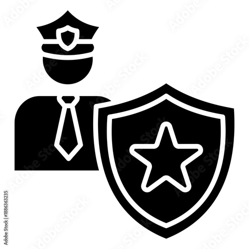 Security Officer Glyph Icon
