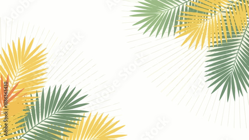 Palm Leaves with Yellow and Green Fronds.