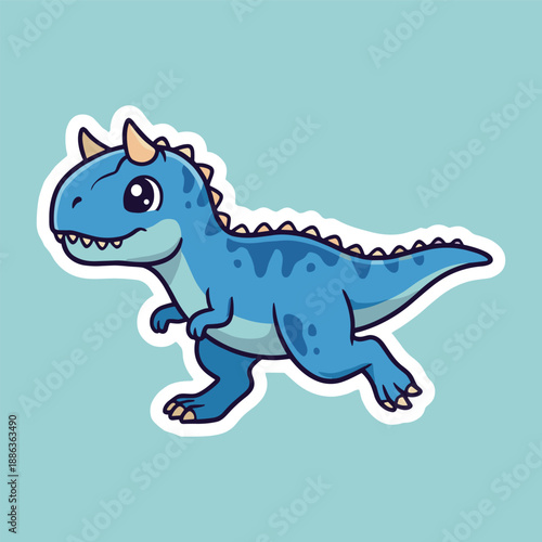 Carnotaurus Cute Cartoon Dinosaur Illustration