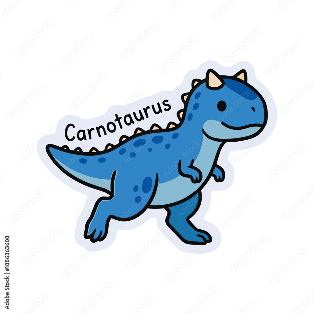 Fototapeta premium Cute carnotaurus Cartoon Dinosaur Illustration