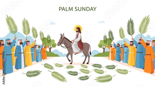 Jesus Christ Riding Horse on Palm Sunday.