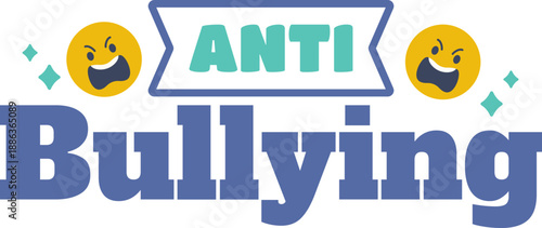 Anti-bullying Campaign Banner text lettering stickers for label tags typography