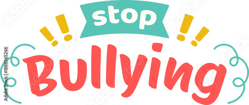 Banner Anti-Bullying Campaign Text Logo lettering stickers for label tags typography