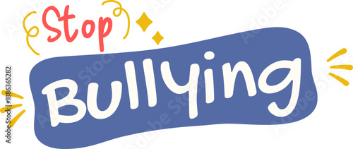 Stop Bullying Awareness text Poster lettering stickers for label tags typography