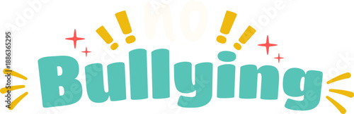 Banner Anti-Bullying text Message stickers for label tags typography