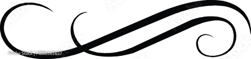 Black Swirly Decorative Line on White Background