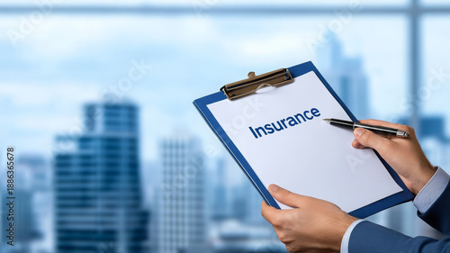 Wallpaper Mural Insurance clipboard document pen business office city professional hand writing Torontodigital.ca