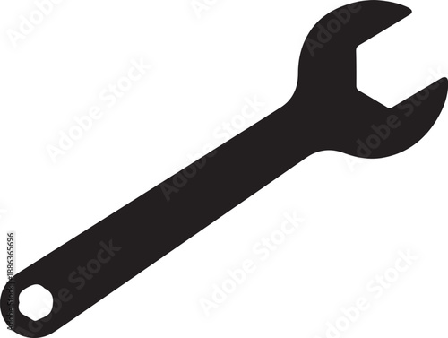 Black Silhouette of a Wrench Tool outline