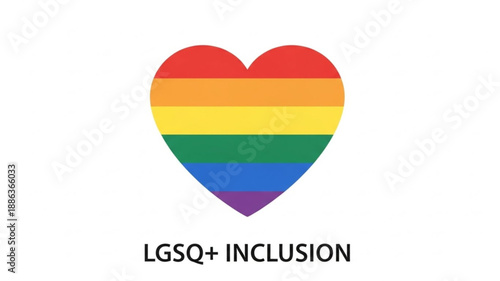 Rainbow heart symbol representing LGBTQ inclusion and diversity.