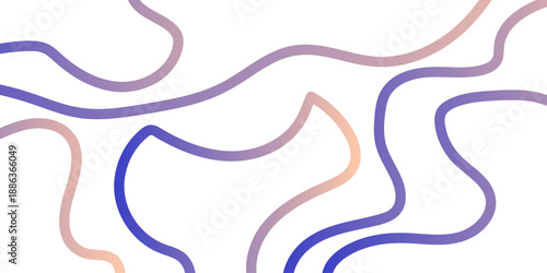 Colorful gradient ribbon line and colorful swirling curves. Abstract wavy flow pattern wallpaper. 