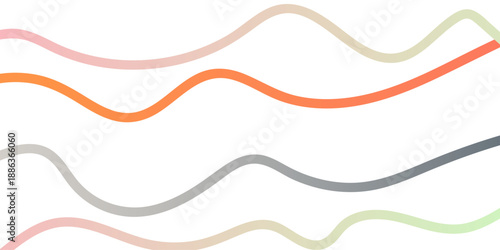 Colorful gradient ribbon line and colorful swirling curves. Abstract wavy flow pattern wallpaper. 