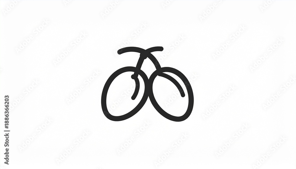 Obraz premium Minimalist black bicycle icon isolated on white background vector illustration