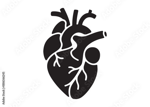 Heart Healthcare Icon, Editable Solid Vector Illustration