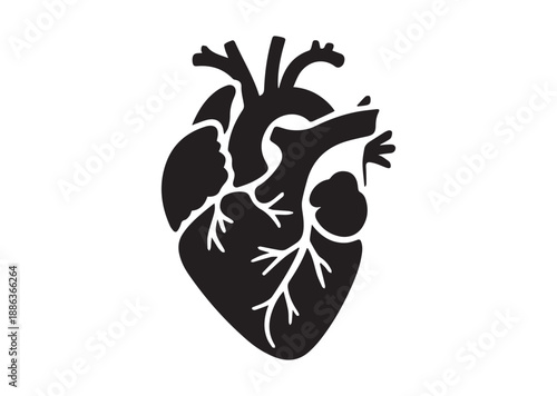 Heart Healthcare Icon, Editable Solid Vector Illustration