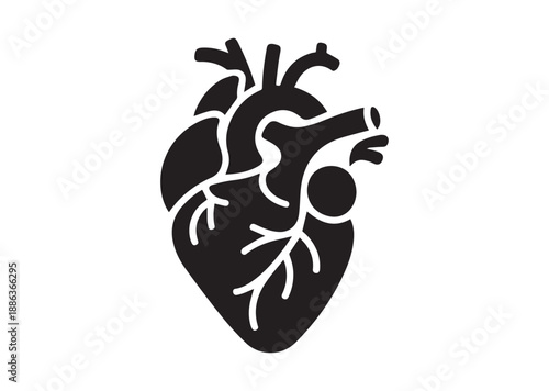 Heart Healthcare Icon, Editable Solid Vector Illustration