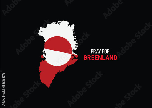 Pray for Greenland Peace Concept Vector Illustration.