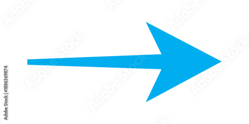 Blue Right Arrow Icon for Navigation, Direction and UI Design