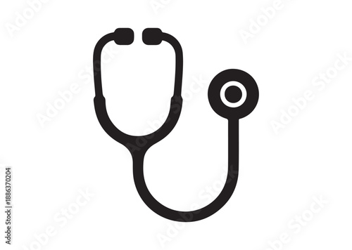 Stethoscope Icon, Editable Solid Vector Illustration