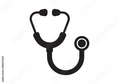 Stethoscope Icon, Editable Solid Vector Illustration