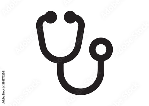 Stethoscope Icon, Editable Solid Vector Illustration
