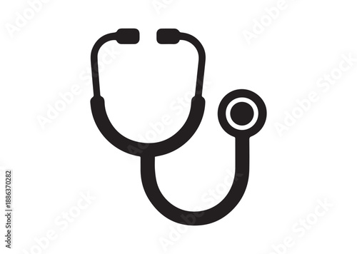 Stethoscope Icon, Editable Solid Vector Illustration