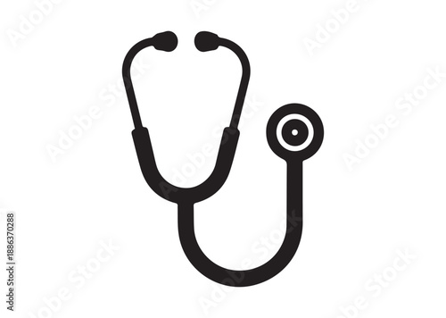 Stethoscope Icon, Editable Solid Vector Illustration
