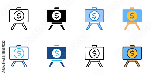 Legal Fees icons set multiple style collection. Editable stroke 
