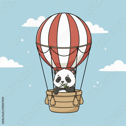 Panda cartoon ilustration vector