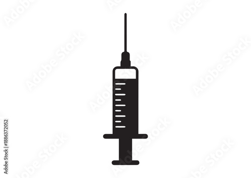 Syringe Icon, Editable Solid Vector Illustration
