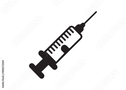 Syringe Icon, Editable Solid Vector Illustration