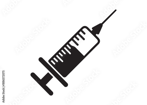 Syringe Icon, Editable Solid Vector Illustration