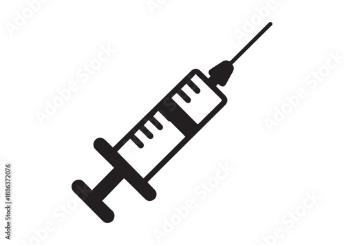 Syringe Icon, Editable Solid Vector Illustration