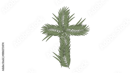 Palm Branch Cross Symbol.