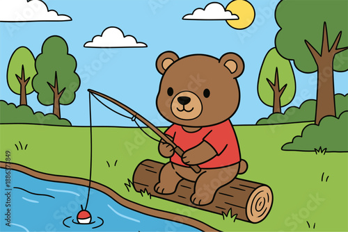 cute animal illustration vector