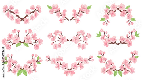Cherry Blossom Branch Collection - Decorative Floral Elements