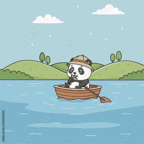 Panda cartoon ilustration vector