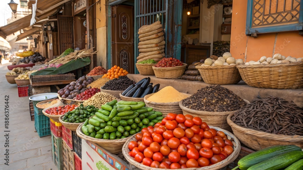 Obraz premium Fresh vegetables in a market