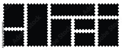 Blank postage stamp. Clean postage stamp template. Postage icon. Blank postage stamp borders templates .