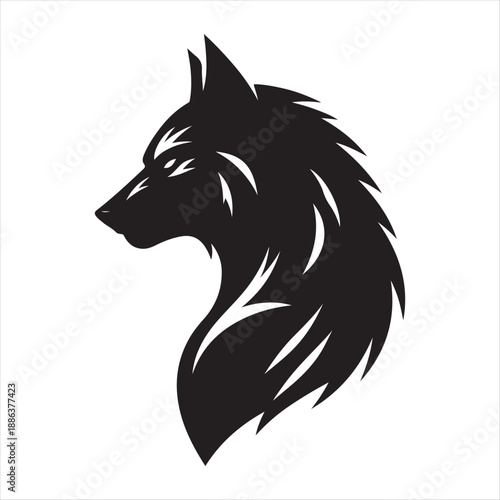  Werewolf vector silhouette line art logo design concept illustration