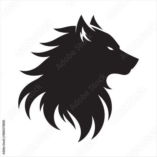  Werewolf vector silhouette line art logo design concept illustration