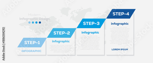 Infographic connected labels 4 steps to success growth template. Business process. for brochure, presentation, web site. Infographic design layout. Vector illustration.