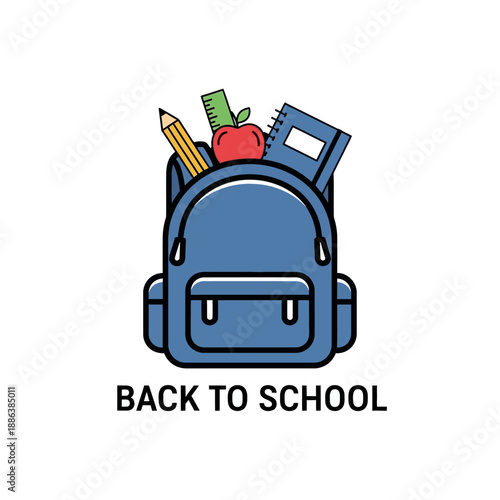  Vector design of school supplies logo, symbol, sign, editable EPS 10