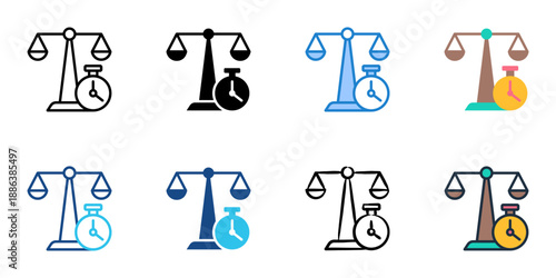 Statute of Limitations icons set multiple style collection. Editable stroke 
