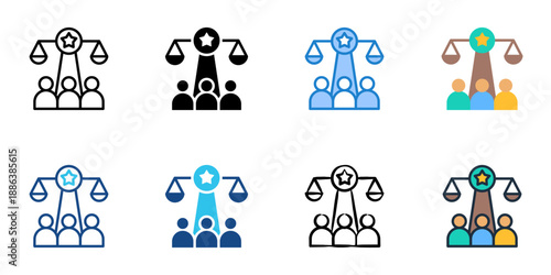 Due Process icons set multiple style collection. Editable stroke 
