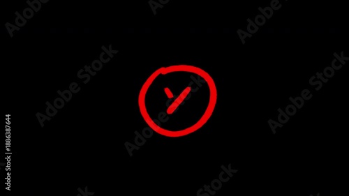 Animated hand drawn red cross and green check mark, ideal for educational content, quizzes, feedback videos, and interactive presentations.