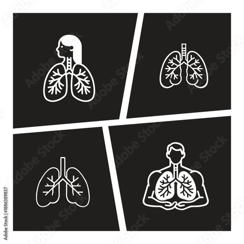 Lungs icon logo template