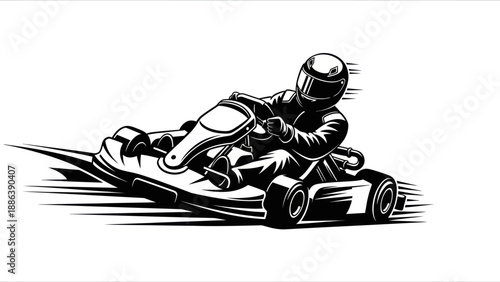 Speeding Go Kart Racer in Action